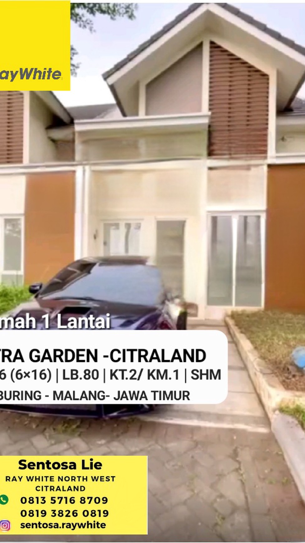 Rumah Citra Garden Citraland Buring Malang Jatim - Modern 1 Lantai Best View