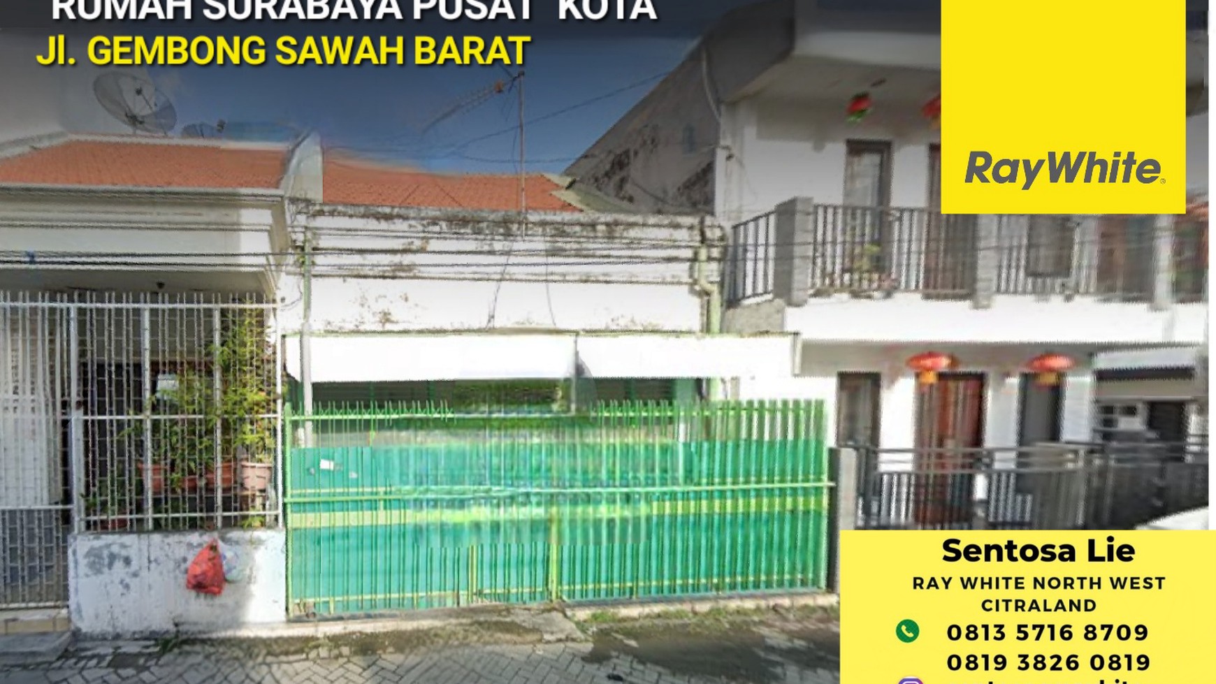 Rumah Surabaya Pusat Kota - Jl. Gembong Sawah Barat dekat  Kapasan , Pasar Atom 