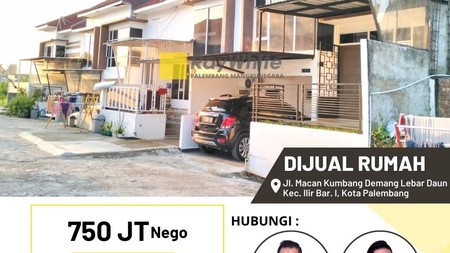 DIJUAL MURAH, RUMAH JALAN MACAN KUMBANG, DEMANG LEBAR DAUN, PALEMBANG