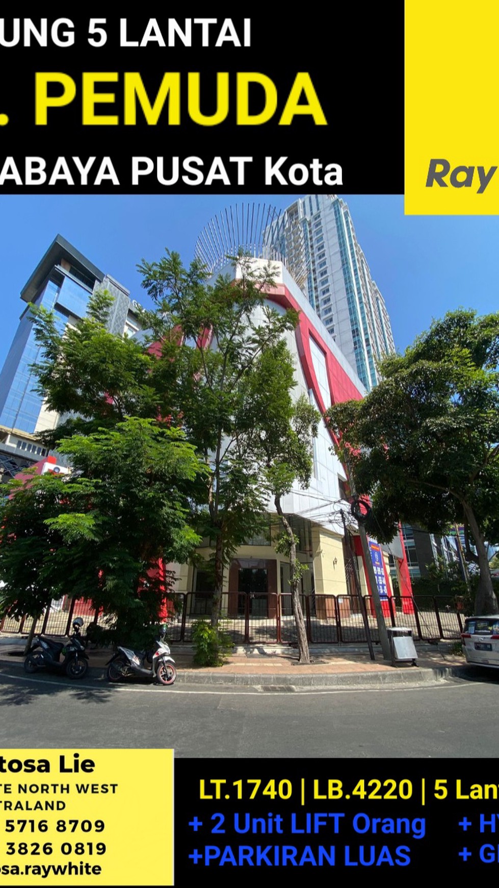 Gedung Surabaya Pusat Jl. Pemuda - Nol Jalan RAYA plus Parkiran Luas - Komersial Area Bisnis, Perkantoran, Hotel