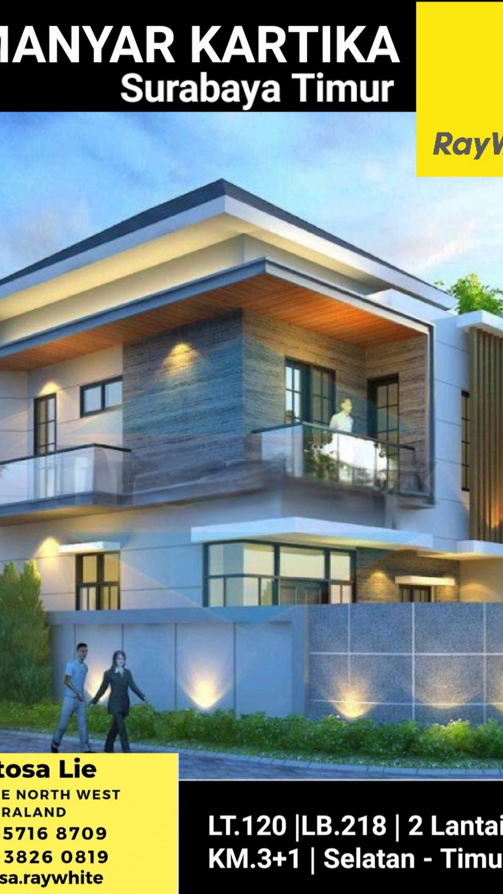 Rumah Baru Manyar Kartika - Hook Modern 2 Lantai SPESIAL Row Jalan 3 Mobil 