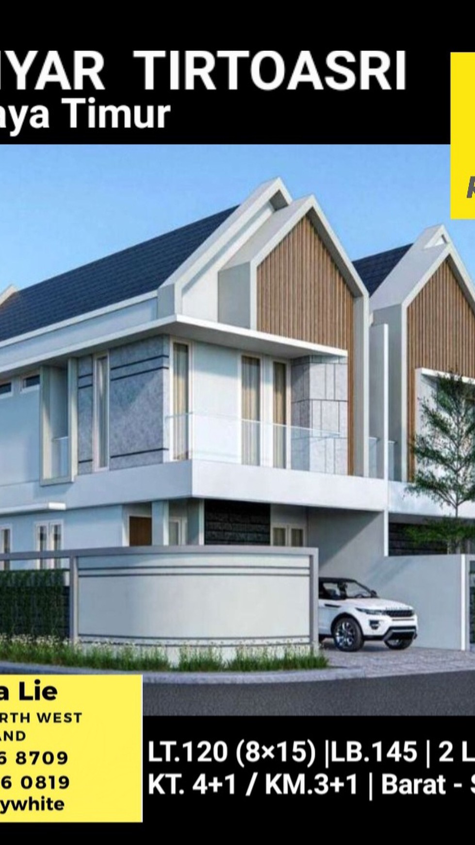 Rumah Manyar Tirtoasri - Hook Baru 2 Lantai  Dekat Airlangga, Galaxy Mall
