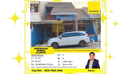 Rumah Semi Furnished di Jalan Karimun Jawa Sukarame