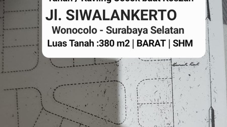 Tanah Kavling Jalan Siwalankerto - Luas 380 m2 Strategis Dekat UK Petra cocok buat Kos2-an , Segala Usaha