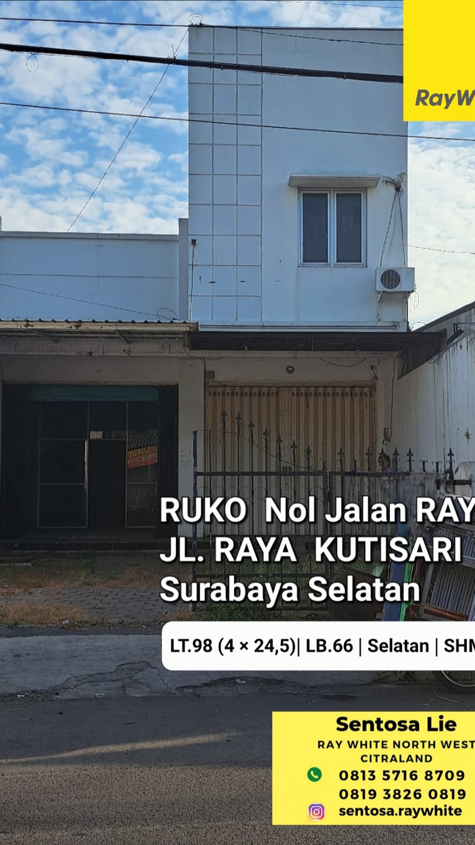 Ruko Nol Jalan Raya Kutisari - Surabaya - TerMURAH- Komersial Area Dekat Alfamart, indomaret