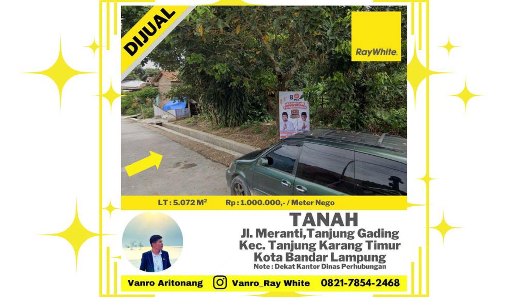 Tanah Pemukiman 5072m2 di Tanjung Gading Hanya 1 Juta/meter