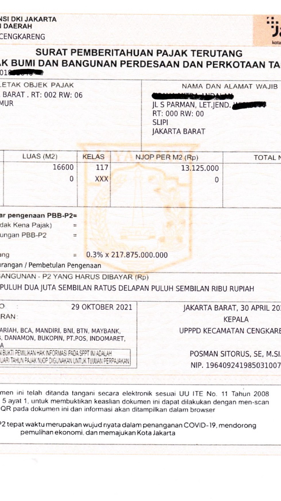 Turun Harga! Kavling Cengkareng di Jl. Lingkar Luar Cengkareng Timur -