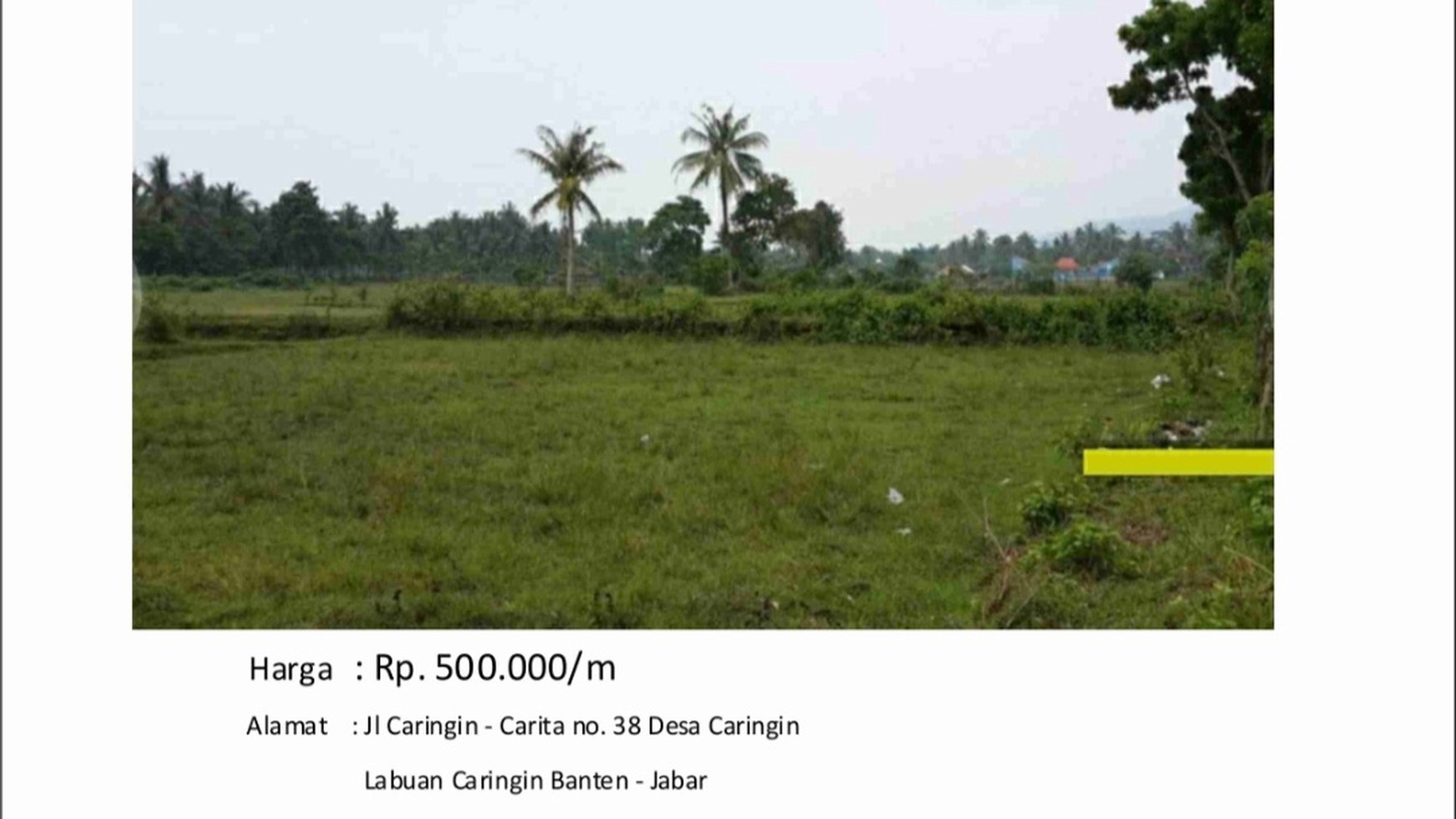 Lahan seluas 50.250mm di Carita Banten Jawa Barat