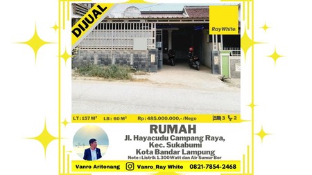 Rumah 3 Kamar Tidur di Pinggir Jalan Raya Hayacudu Campang Raya