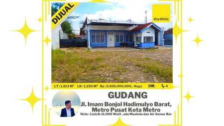 Gudang Kapasitas 1000m2 lebih di Metro Pusat