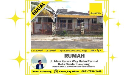 Rumah Luas Tanah 200m2 di Perum BTN II Way Halim