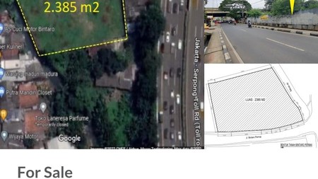 Tanah komersial 2300 m di Bintaro Permai Raya, Jakarta Selatan