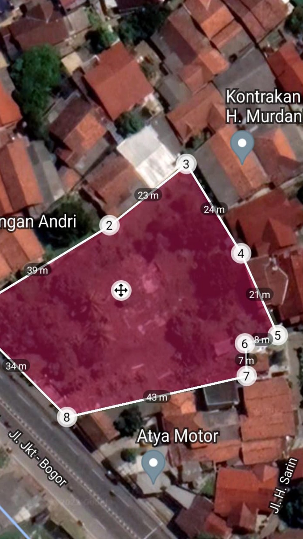Tanah strategis dan jarang ada,sangat cocok utk bangunan komersil/perumahan/gudang,terletak dipinggir jalan Raya Parung, Bogor. 