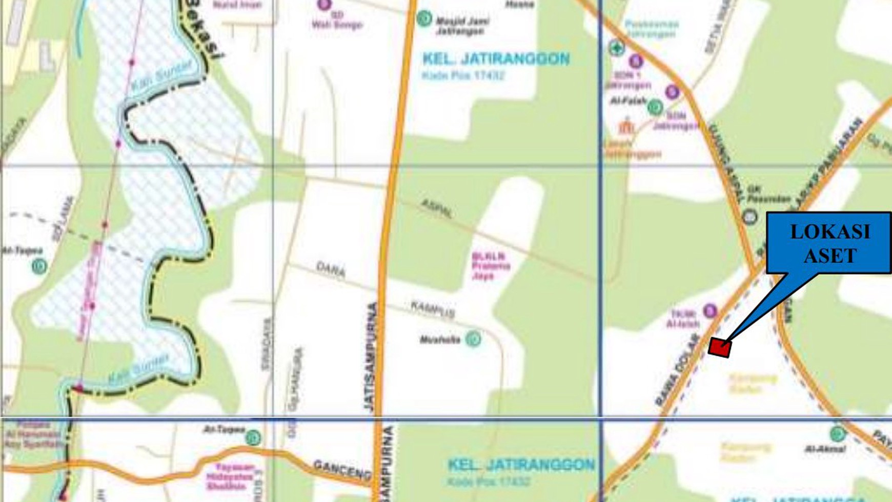 Lahan 2.465m2 di Rawa Dolar Jatisampurna