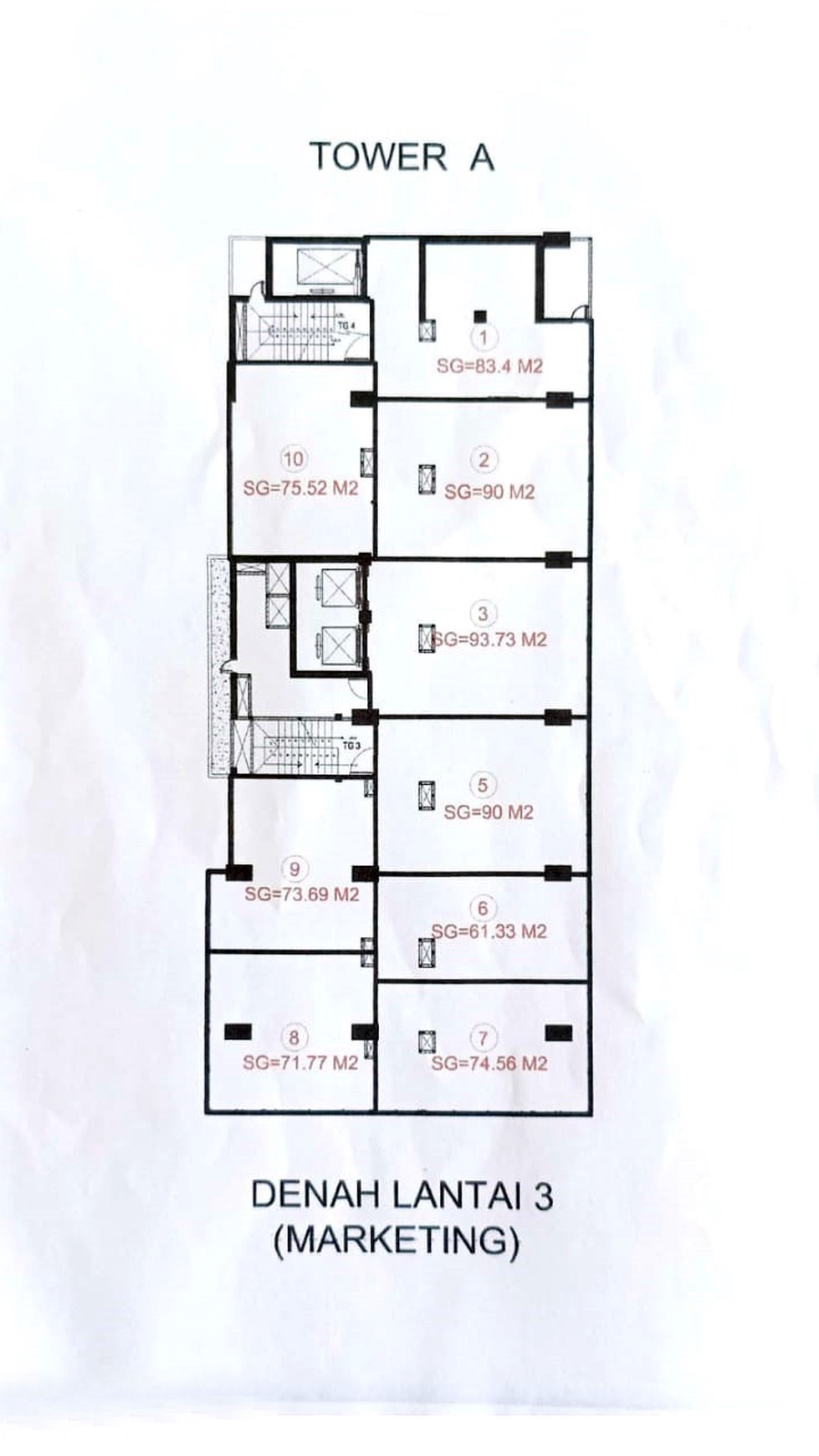 Perkantoran di City Square Margorejo Surabaya Selatan, Lantai 3, Dekat Plaza Marina & Hotel, Siap Pakai !!!