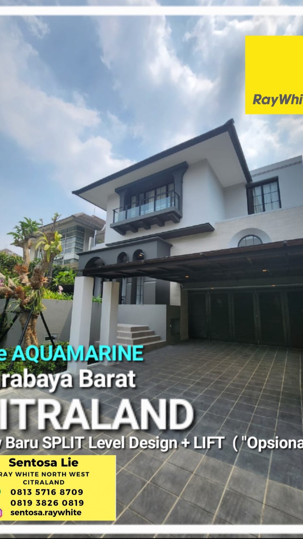 Rumah Baru Eastwood Citraland Surabaya New Split Level Aquamarine SPECIAL with LIFT 