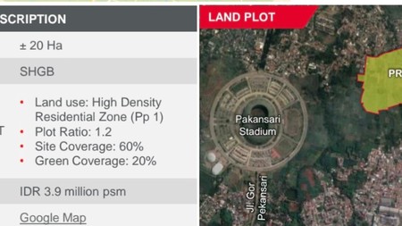 Investasi  Tanah Siap Bangun 20 Ha di Cibinong Bogor