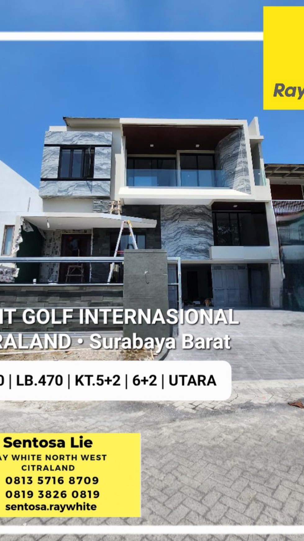 Rumah Baru Bukit Golf Internasional Citraland Surabaya - PREMIUM Mewah SMART Home Teknologi Facade MARMER Split Level Design