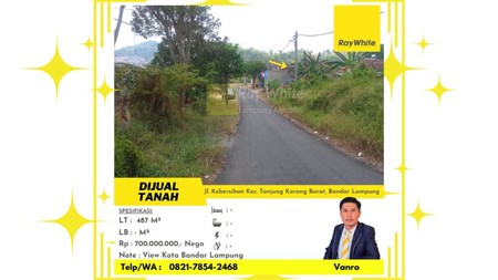 Tanah 487 m2 cuma 1,5 Juta/meter di Jalan Kebersihan Susunan Baru