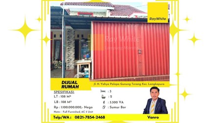 Rumah Full Furnished di Jalan Yahya Gunung Terang Langkapura