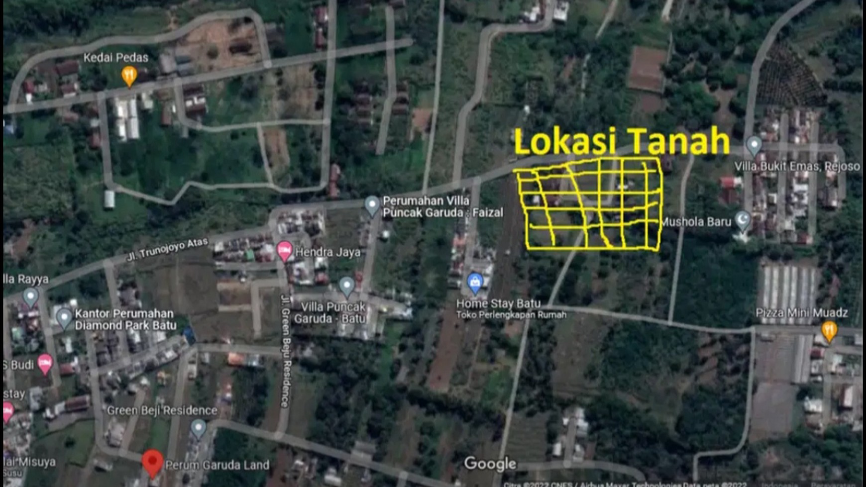 1388. Dijual Tanah di Junrejo, Batu
