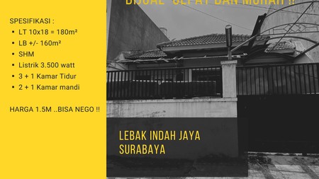 1273. Dijual Rumah Lebak Indah Jaya 