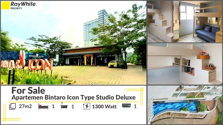 HOT SALE! Apartemen Bintaro Icon Type Studio, Fully Furnished, Harga 300 jt Nego