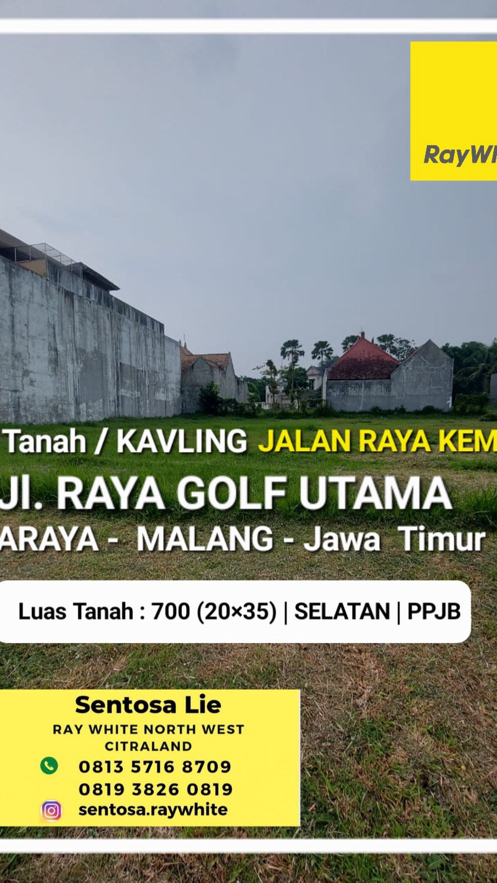 Dijual Tanah Kavling Raya Golf Utama Araya Malang Jatim - SPESIAL Row Jalan KEMBAR Utama  