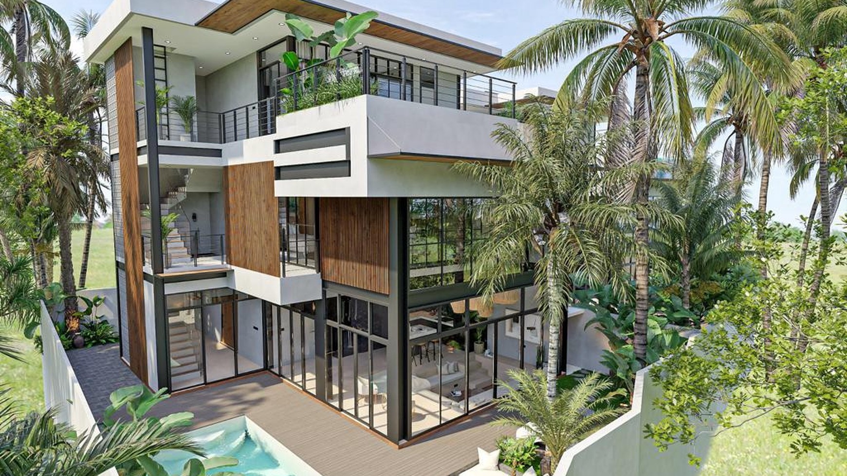 For Sale Leasehold - 4 bedrooms brand new modern villa for sale 1 minute to the beach Pantai Lima