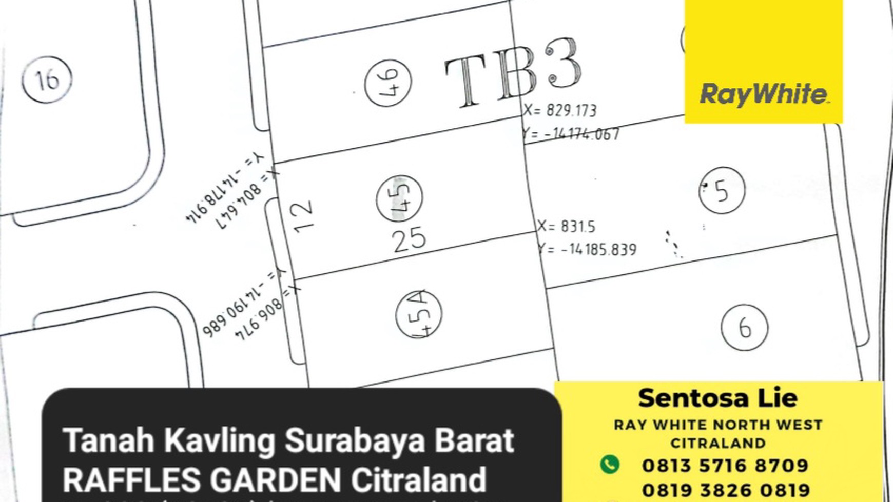 Dijual Tanah Kavling Raffles Garden Citraland Surabaya 