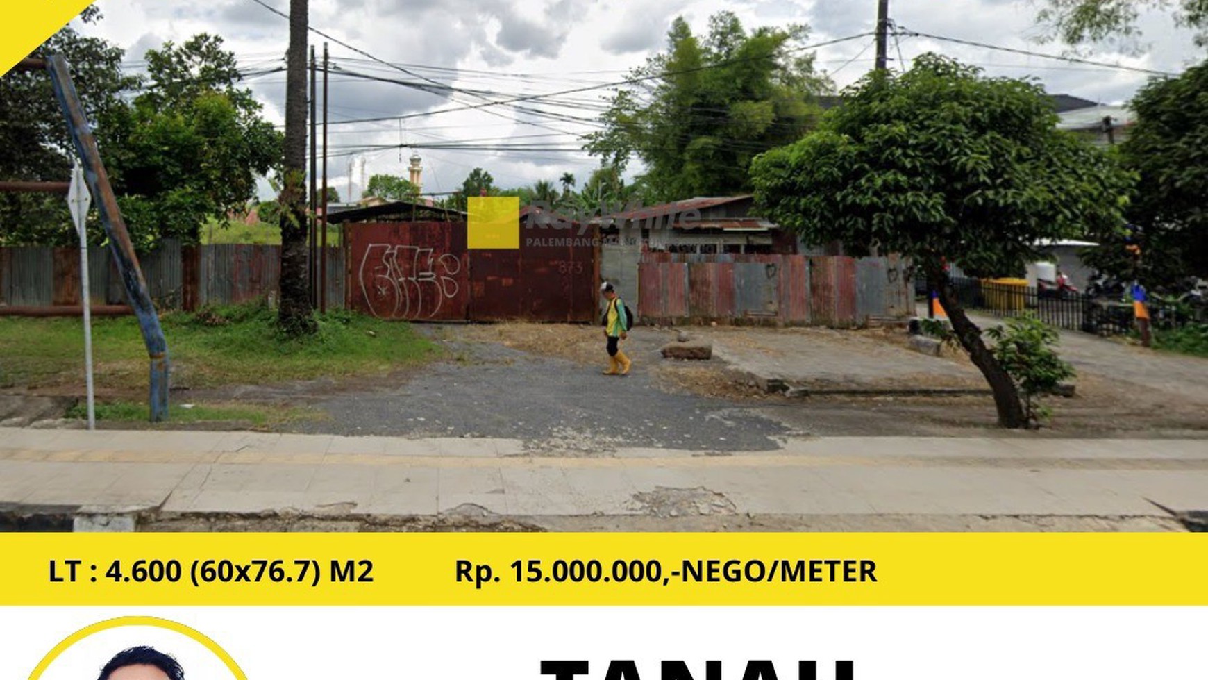 Tanah pinggir jalan protokol kota Palembang 
