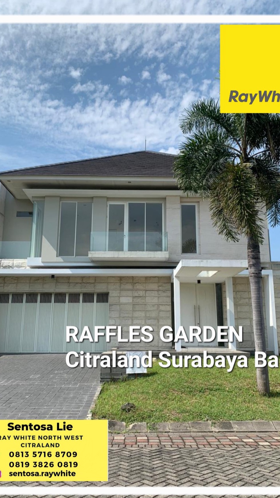 Dijual Rumah Raffles Garden Citraland Surabaya Mewah Modern SHM Lokasi Bagus 
