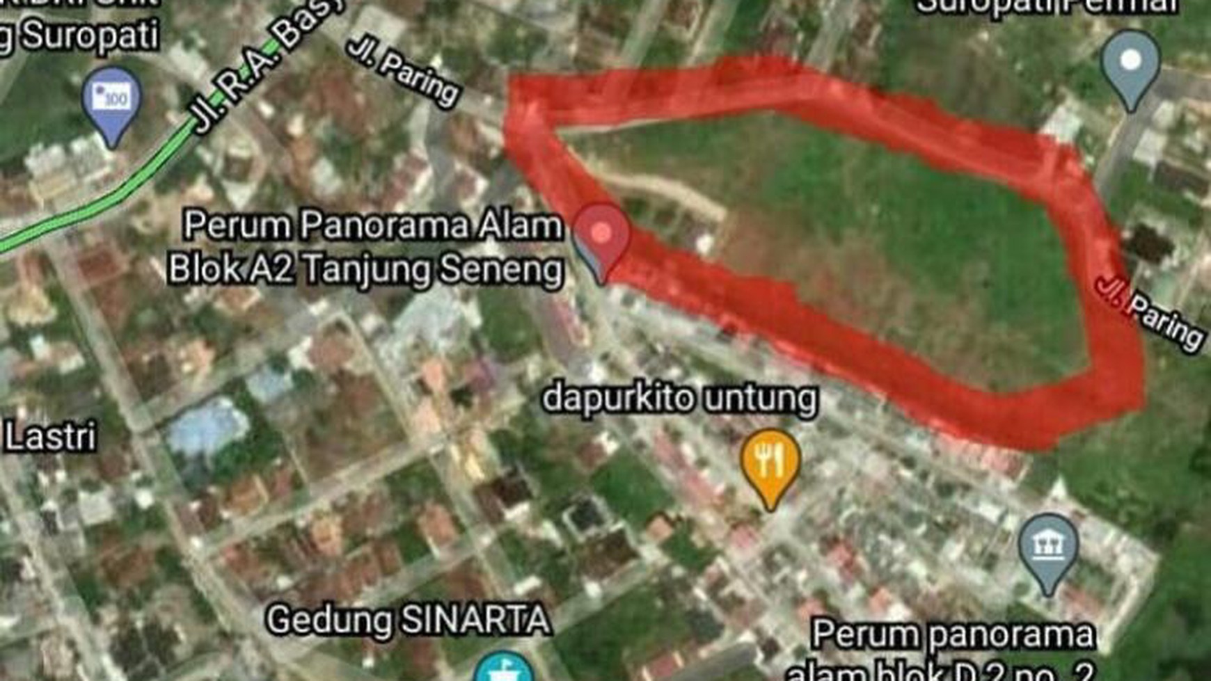 Tanah Luas dan Murah di Untung Suropati Labuhan Ratu Bandarlampung