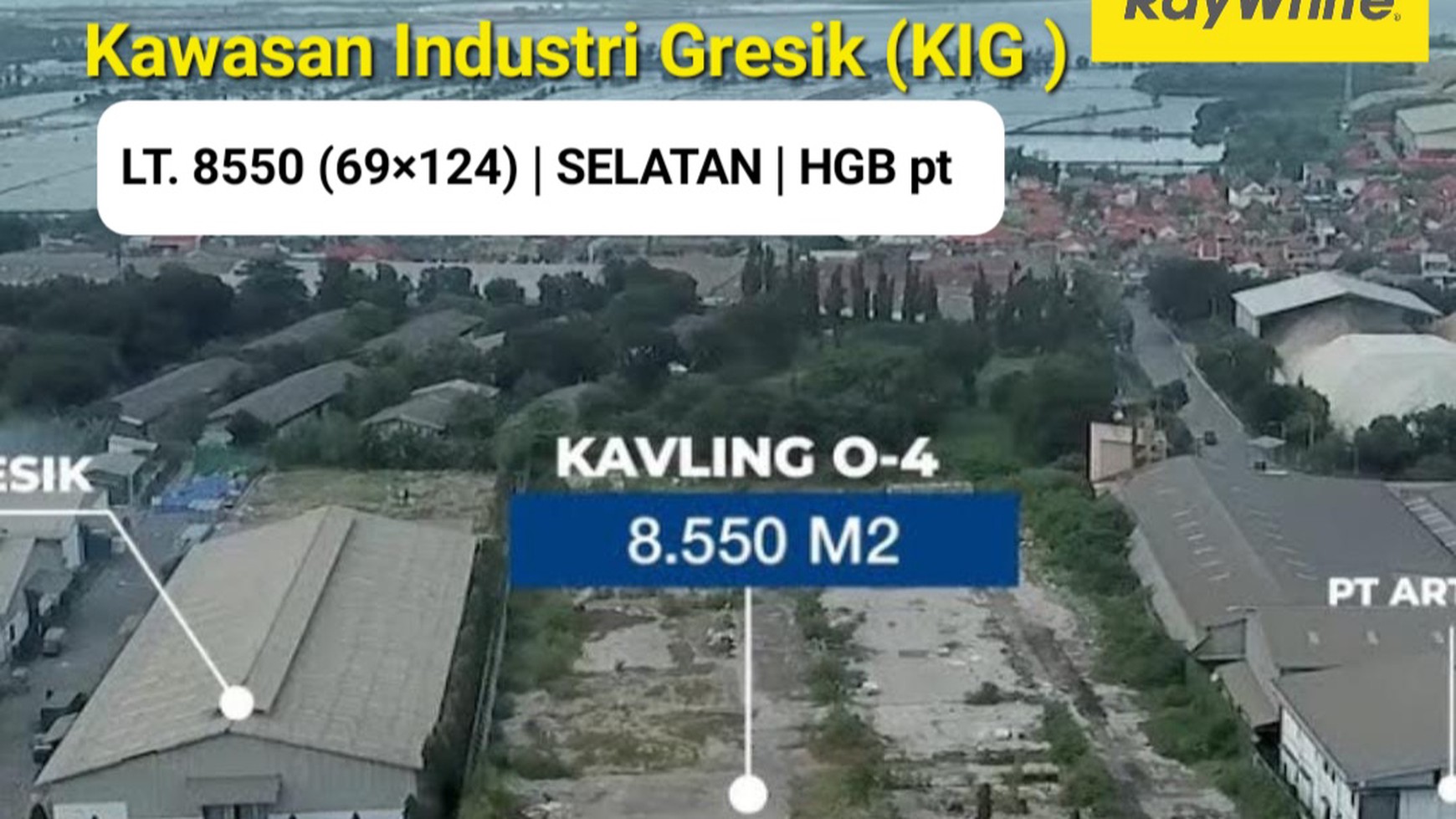 8550 m2 Tanah Kavling Industri di Kawasan Industri Gresik - KIG - Jawa Timur Strategis Lokasi 