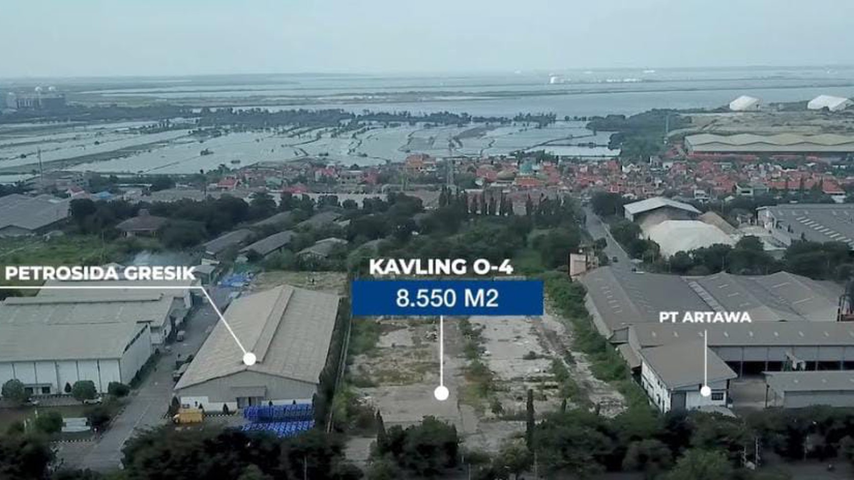 8550 m2 Tanah Kavling Industri di Kawasan Industri Gresik - KIG - Jawa Timur Strategis Lokasi 