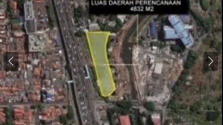 Tanah commercil di pinggir jln. D.I.Panjaitan raya/cawang,didepan jln toll dlm kota,Prime location.