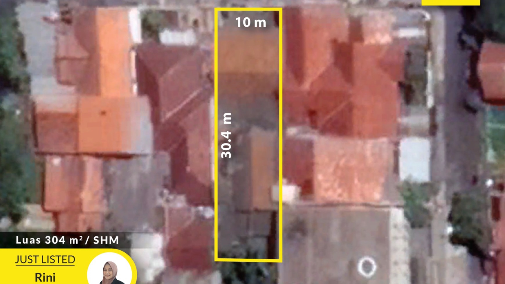 Cipete Luas 304 hitung tanah dimensi 10x30