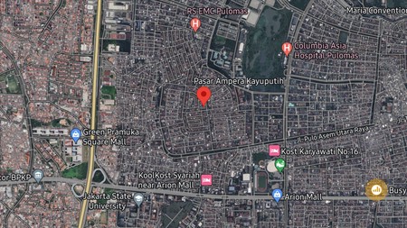 Rumah nyaman di Kampung Ambon Rawamangun, dekat ke Pintu Tol Rawamangun,  dekat area Pramuka, Cempaka Putih, Kelapa Gading