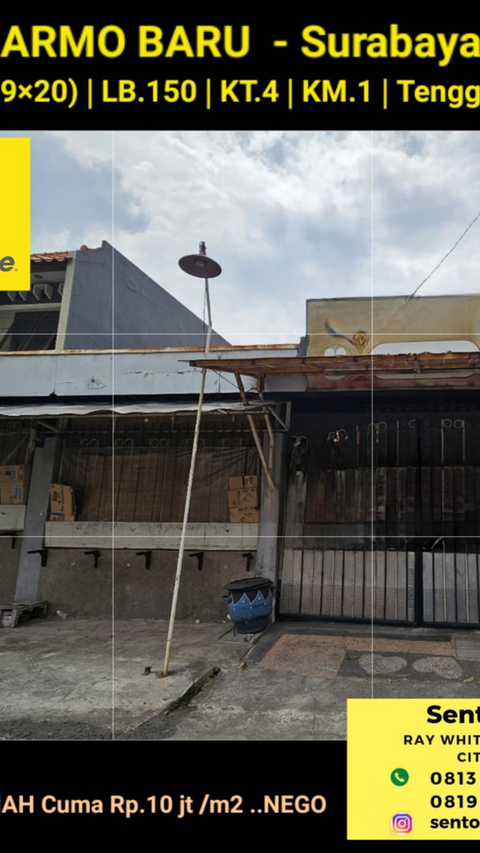 MURAH LUAS Rumah Darmo Baru - Area Darmo Permai Surabaya Barat - MURAH Rp.9 jt-an /m2 Nego 