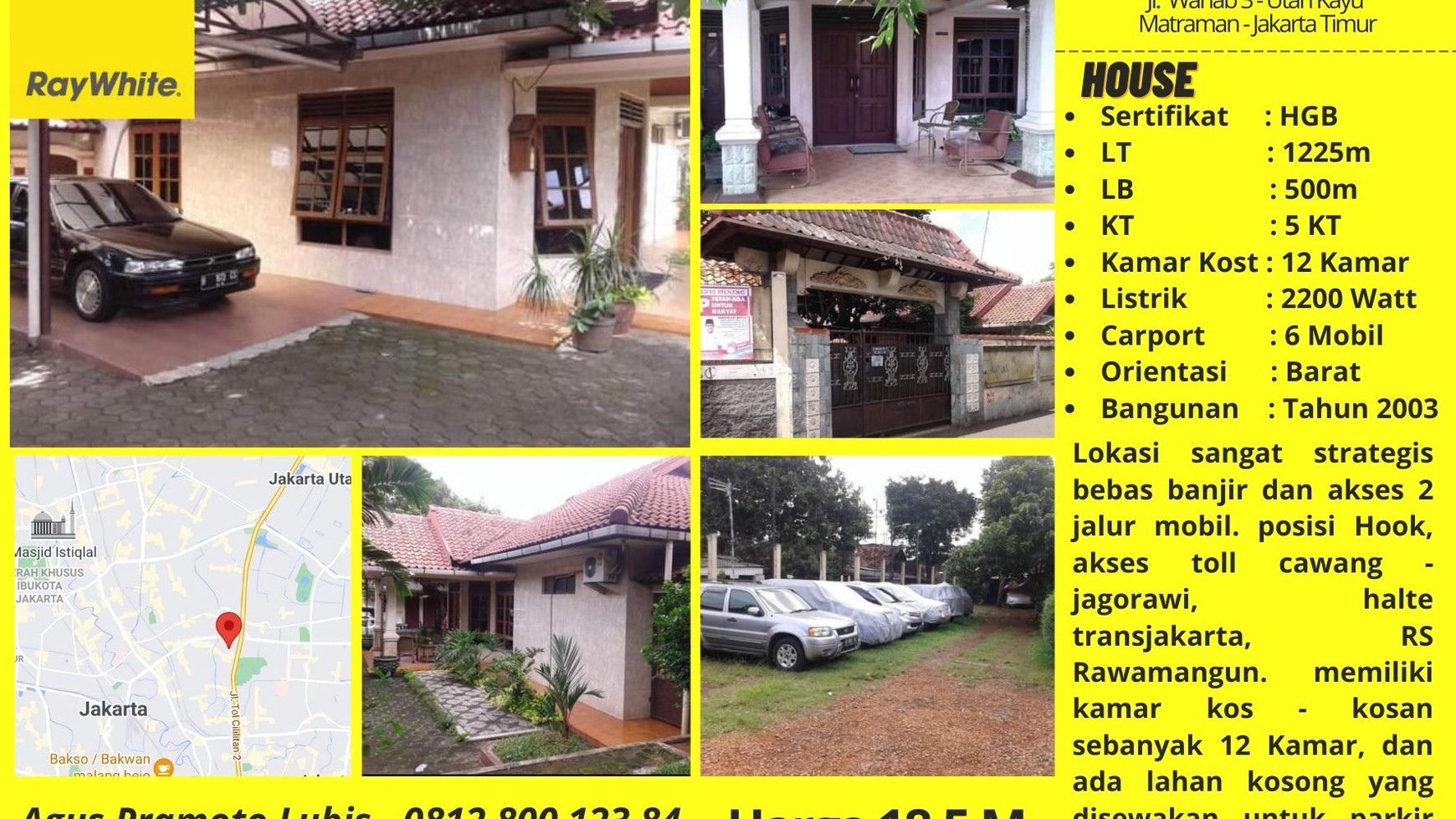 Rumah Murah Hitung Tanah Utan Kayu Matraman