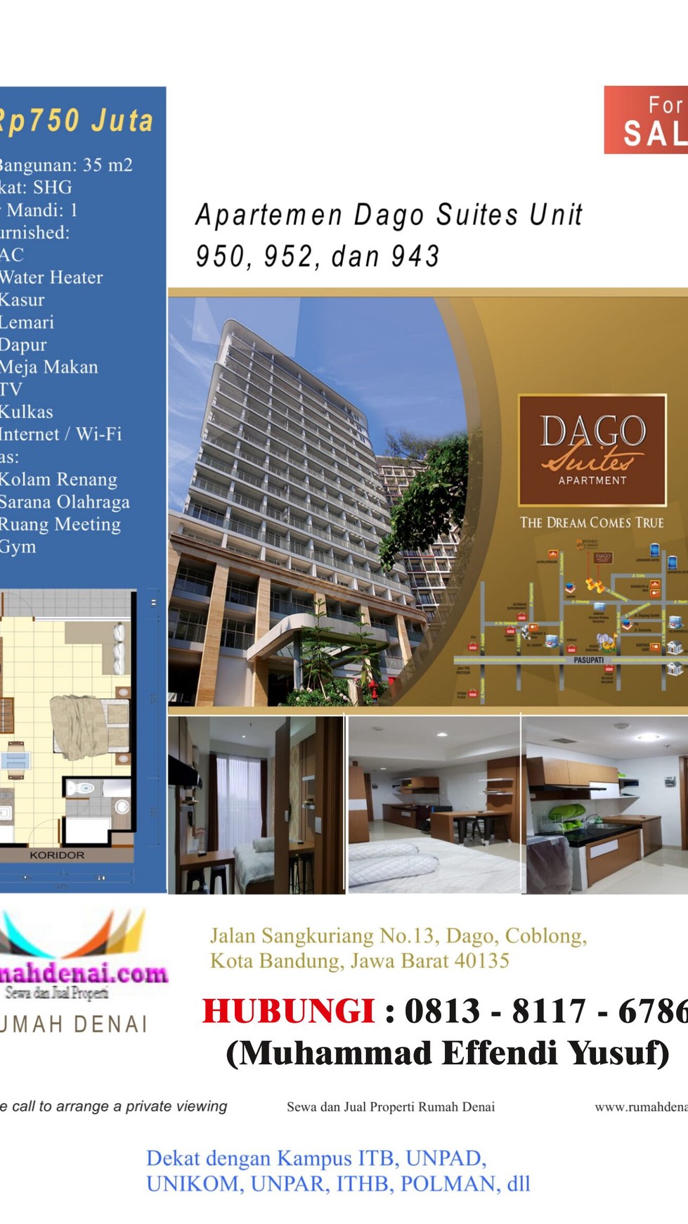 Dijual Apartemen Dago Suites