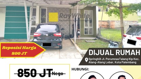 DIJUAL RUMAH MURAH MERIAH, KOMPLEK SPRINGHILL TALANG KELAPA, PALEMBANG 