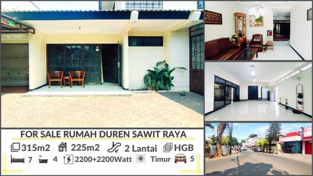 Rumah Komersial di Duren Sawit, Jakarta Timur Luas 315m2 Harga 6,9M