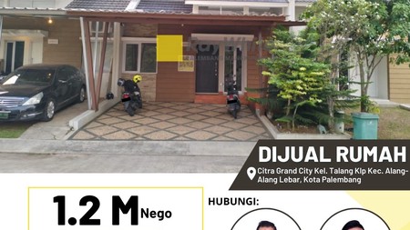 DIJUAL RUMAH MURAH ,KOMPLEK CITRA GRAND CITY PALEMBANG