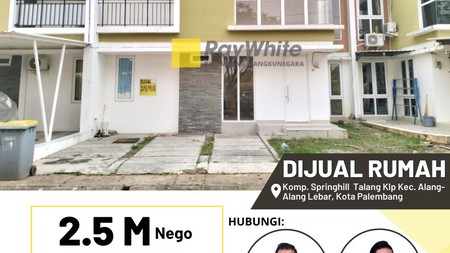 DIJUAL RUMAH MURAH, KOMPLEK SPRINGHILL TALANG KELAPA PALEMBANG