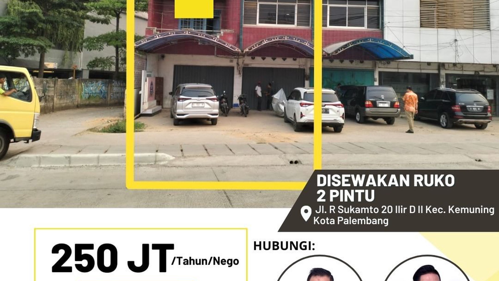 DISEWAKAN RUKO 2 PINTU ,JL R SUKAMTO (PUSAT KOTA PALEMBANG)