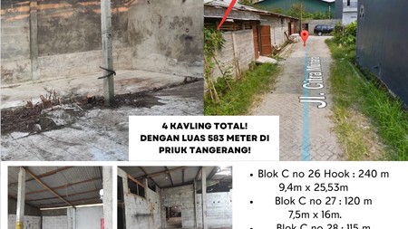 Dijual Kavling di taman Elang Priuk Tangerang dekat bandara dan fasiltas yang lain dengan luas 583 m2