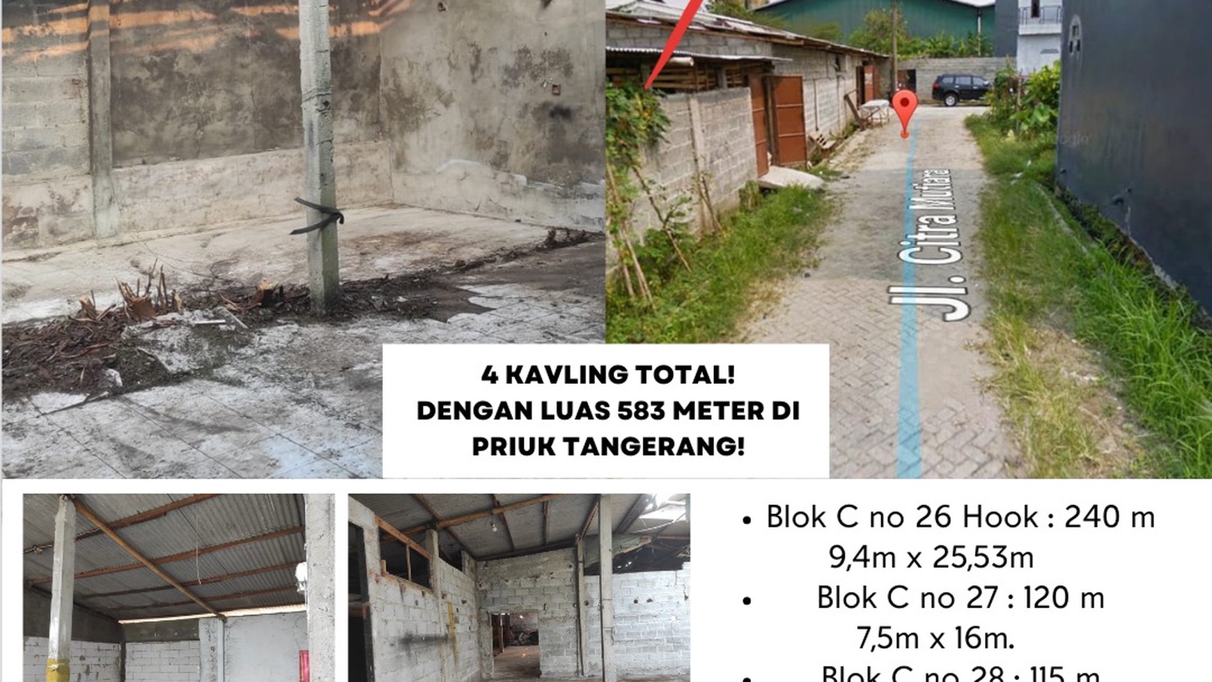 Dijual Kavling di taman Elang Priuk Tangerang dekat bandara dan fasiltas yang lain dengan luas 583 m2