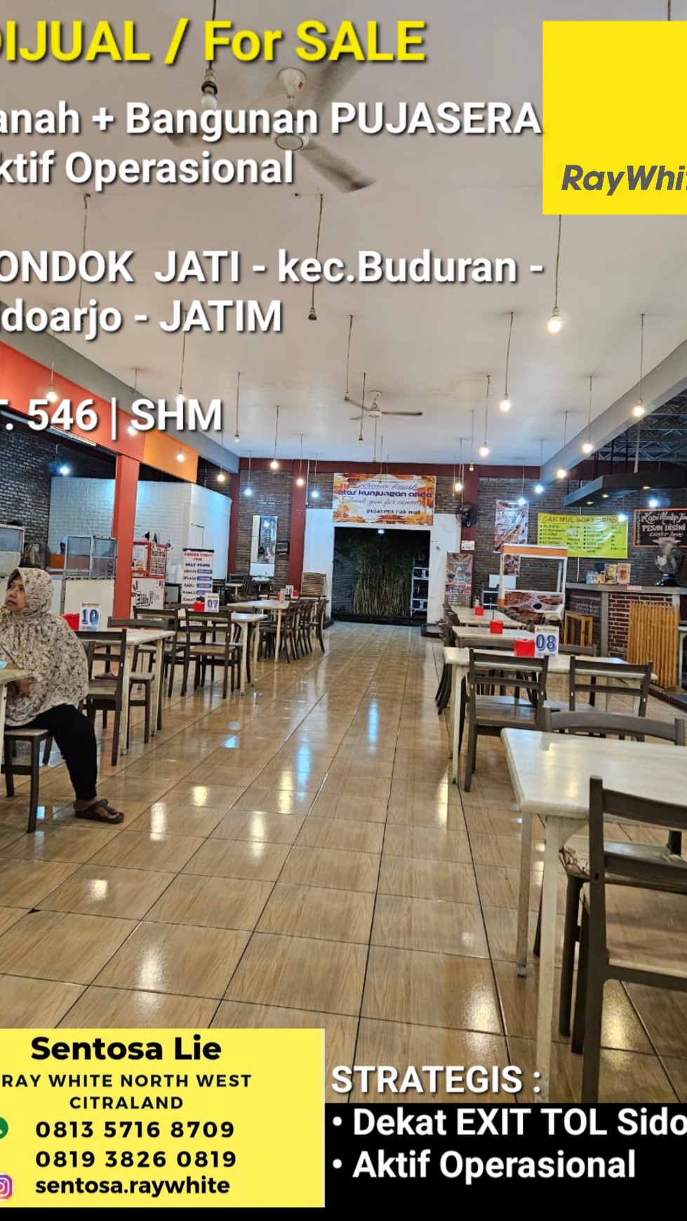 Dijual Tanah Komersial Usaha Pujasera Food Court di Pondok Jati Sidoarjo Dekat Exit TOL Sidoarjo