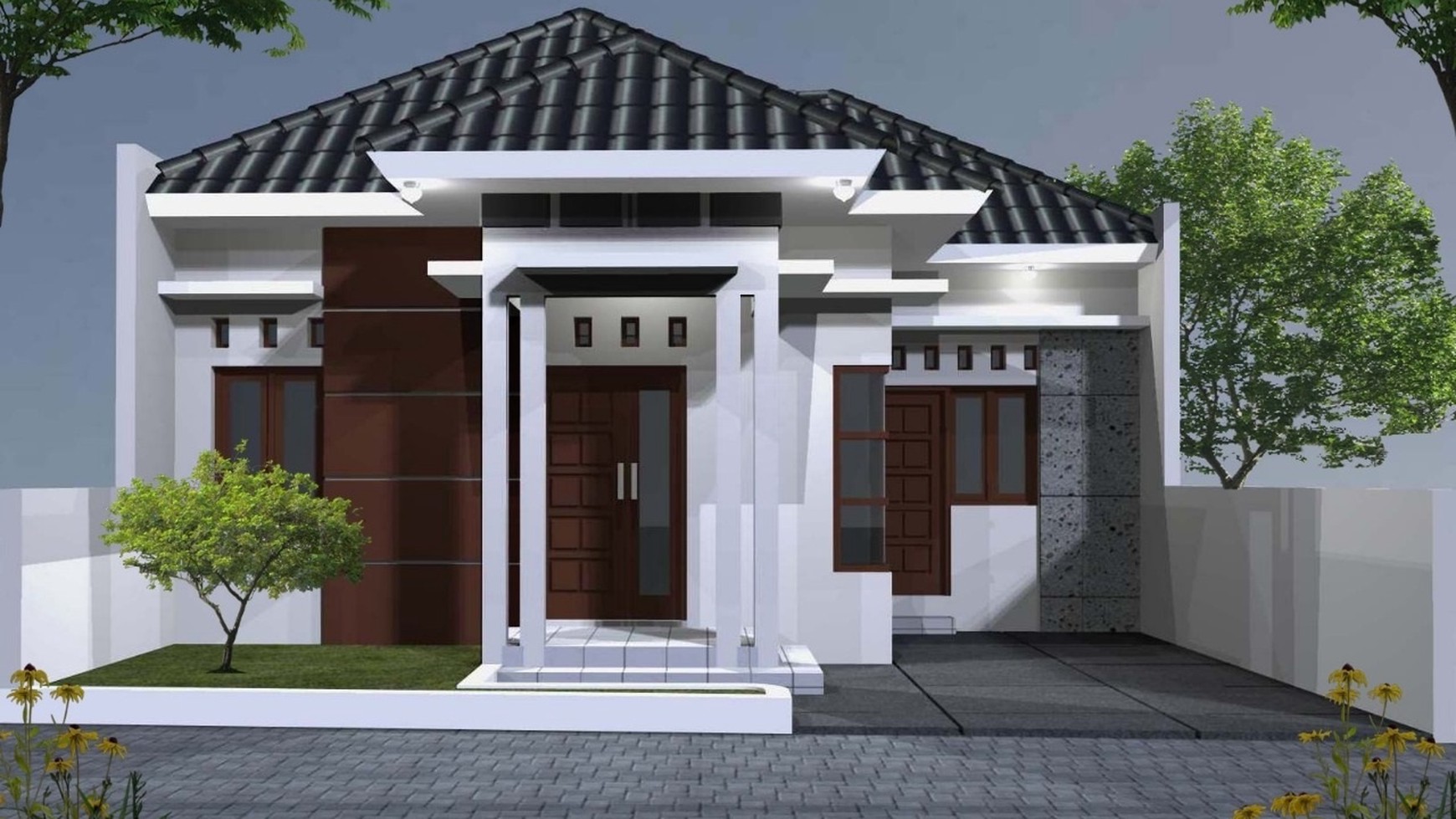 RUMAH TINGGAL SIAP BANGUN DENGAN KONSEP MINIMALIS DALAM PERUMAHAN.